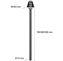 Bordsben TARROX fyrkantigt 900x25x25mm svart