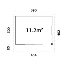 Friggebod PALMAKO Andrea 11,2m² Slide vit/transparent