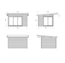 Friggebod PALMAKO Andrea 11,2m² Slide vit/transparent