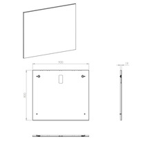 Badrumsspegel JUNGBORN kantig plastram 90x80x1,9 cm