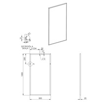 Badrumsspegel JUNGBORN kromfärgad ram 8 mm kantig 50x100x2 cm