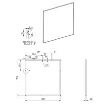 Badrumsspegel JUNGBORN kromfärgad ram kantig 80x80x2 cm