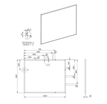 Badrumsspegel JUNGBORN kromfärgad ram 8 mm kantig 100x80x2 cm