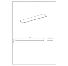 Teknisk ritning av en träplanka med måtten 1008 x 200 x 15 millimeter.
