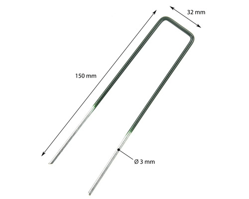 Trädgårdsspik med måtten 150 mm längd, 32 mm bredd och 3 mm diameter