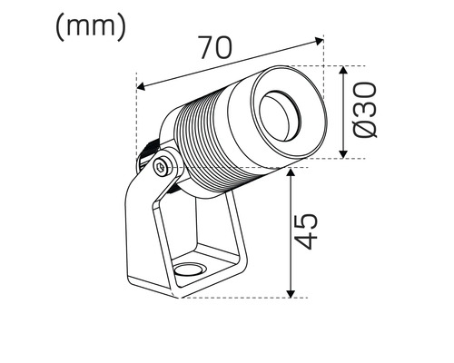 Teknisk ritning av en lampa med måttangivelser i millimeter.