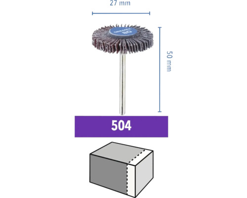 Dremel polerskiva 504 med 27 millimeters diameter och 50 millimeters längd för sliparbeten