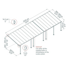 Terrasstak CANOPIA BY PALRAM Feria metall 4x10.31 1031x380cm antracit