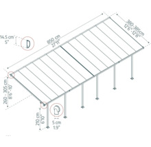 Terrasstak CANOPIA BY PALRAM Feria metall 4x8.50 850x380cm antracit