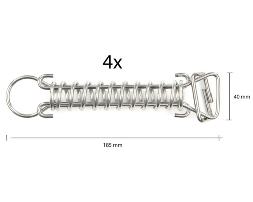 Fyra stycken fjäderstift, 185 mm lång och 40 mm bred