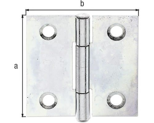 Bild av en dörr gångjärn med måtten a och b