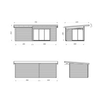 Attefallshus PALMAKO Andrea 11,2+7,9m² Slide plus vit/transparent