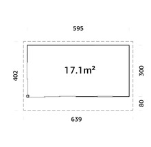 Attefallshus PALMAKO Andrea 17,1m² Slide Plus vit/transparent