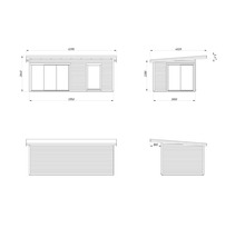 Attefallshus PALMAKO Andrea 17,1m² Slide Plus vit/transparent