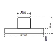 Teknisk ritning av en artikel med mått i millimeter