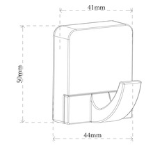 Teknisk ritning av en enda klädkrok med mått
