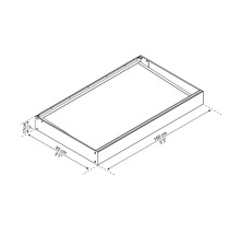 Mått på en sängram: 160 cm lång, 95 cm bred och 17 cm hög.
