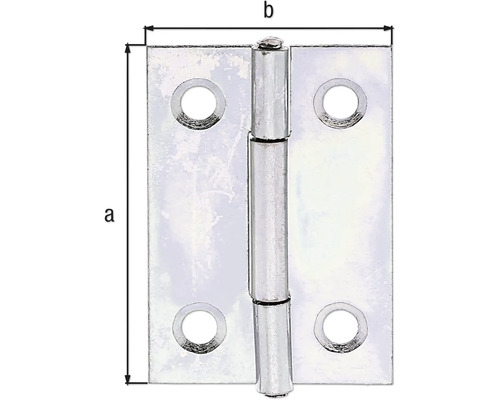 Metallgångjärn med måttangivelser