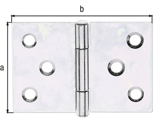 Metallgångjärn med storleksangivelser